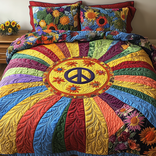 Vibrant Peace 3-Piece Quilted Bedding Set GFTONL2709