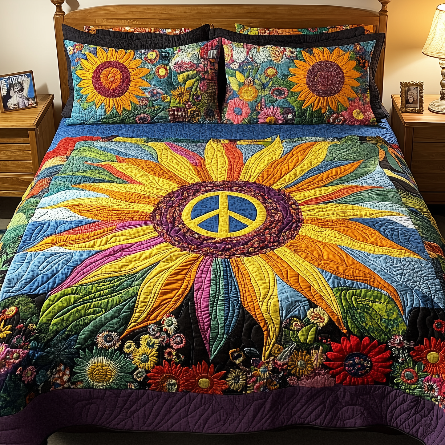 Vibrant Peace 3-Piece Quilted Bedding Set GFTONL2711