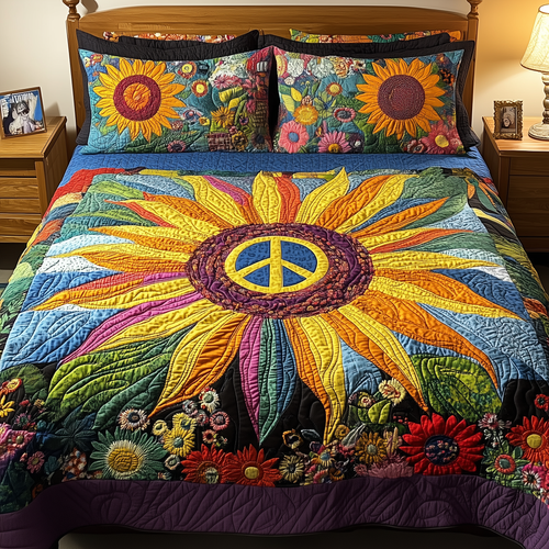 Vibrant Peace 3-Piece Quilted Bedding Set GFTONL2711
