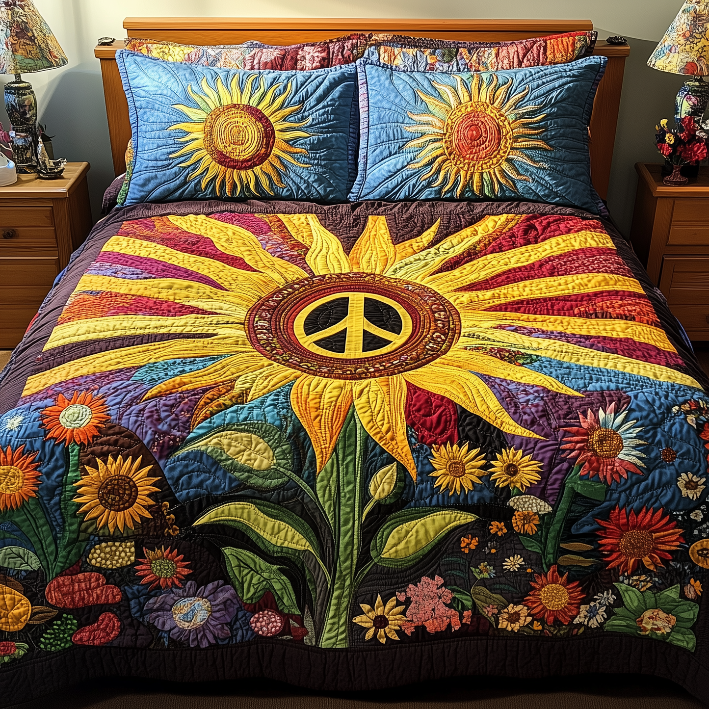 Vibrant Peace 3-Piece Quilted Bedding Set GFTONL2712