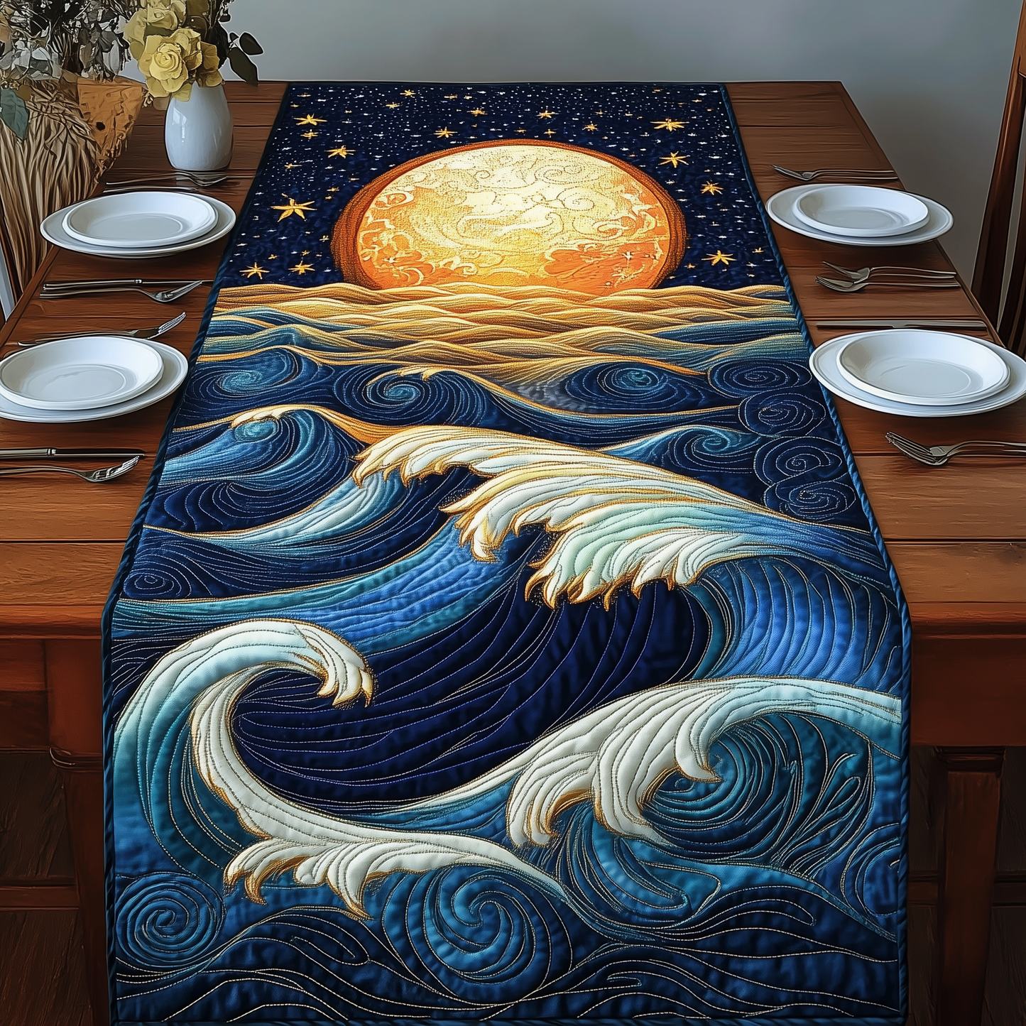 Sound Of Ocean Quilted Table Runner GFTONL2728