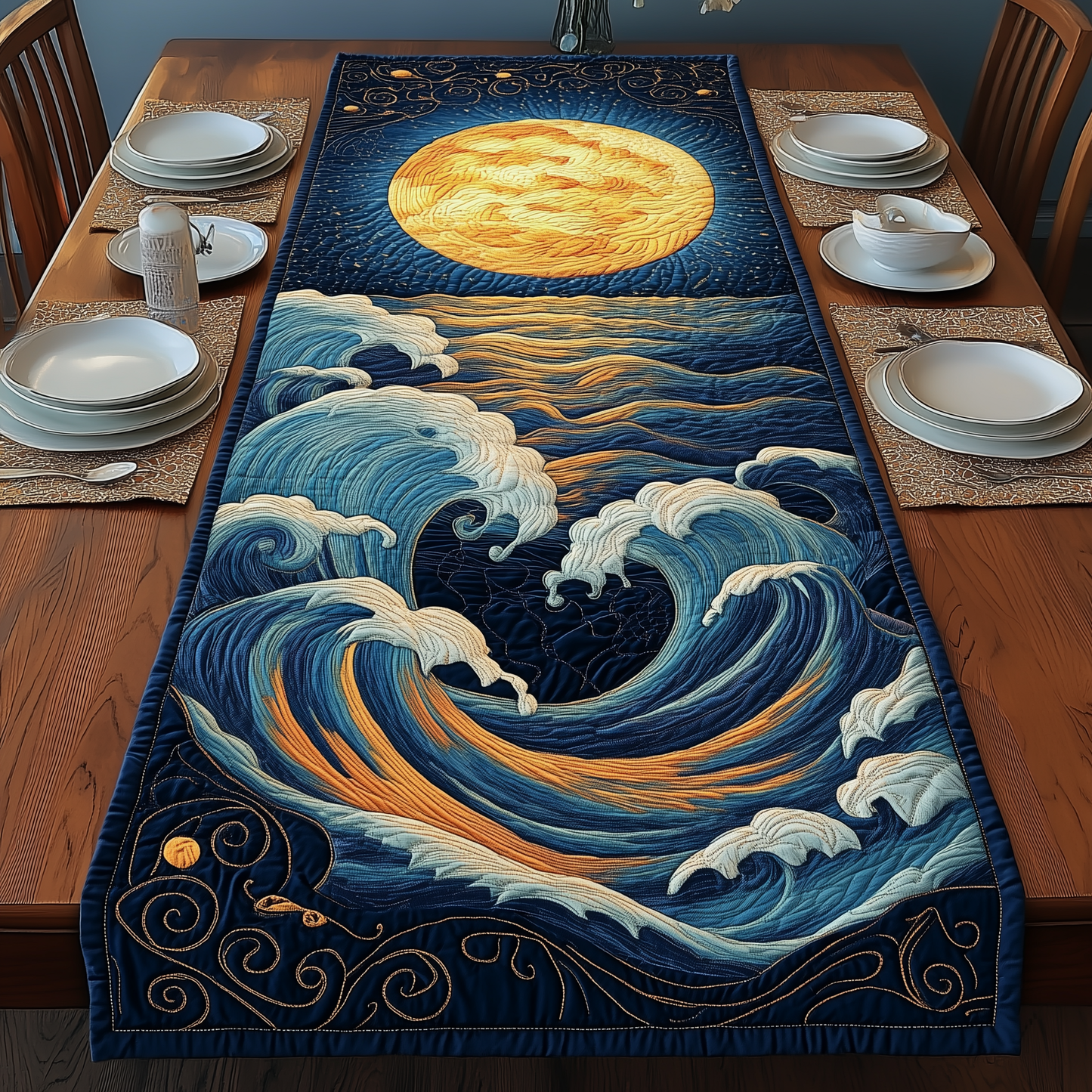 Sound Of Ocean Quilted Table Runner GFTONL2729