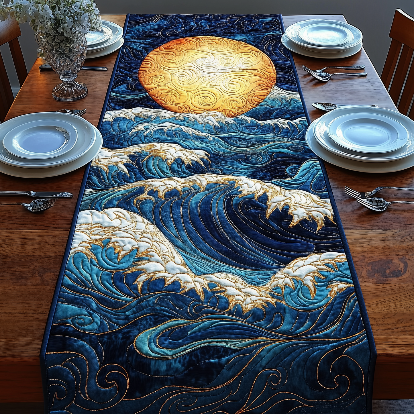 Sound Of Ocean Quilted Table Runner GFTONL2730
