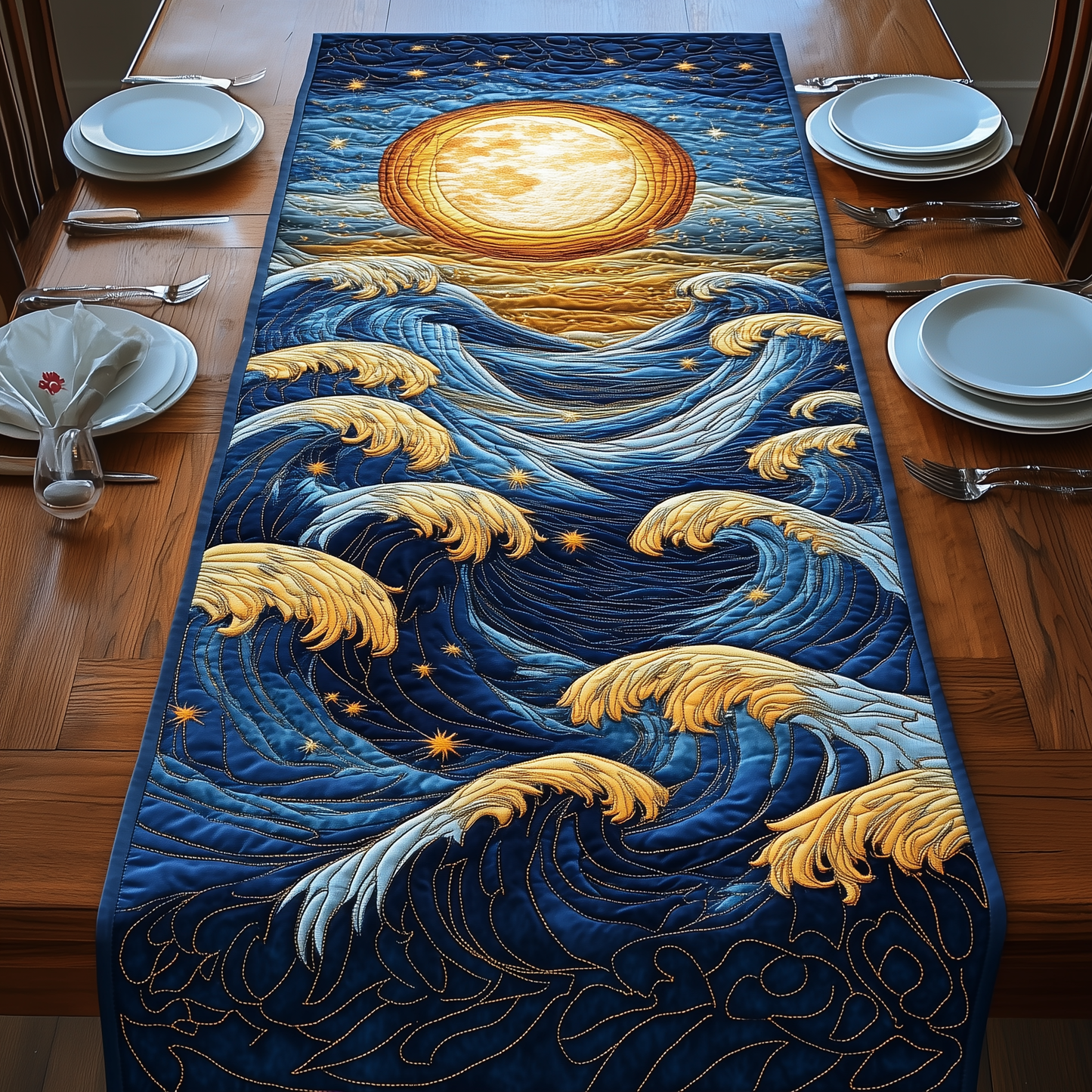 Sound Of Ocean Quilted Table Runner GFTONL2731