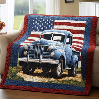 Patriotic America Truck Quilted Blanket GFTONL2784