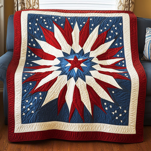Patriotic Mandala Flower Quilted Blanket GFTONL2803