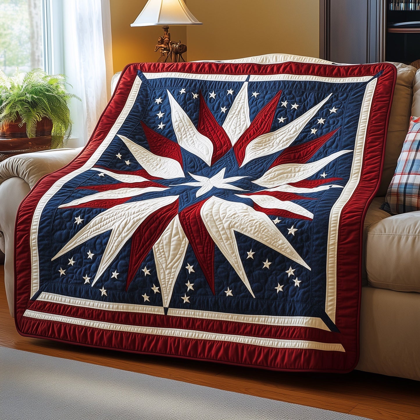 Patriotic Mandala Flower Quilted Blanket GFTONL2806