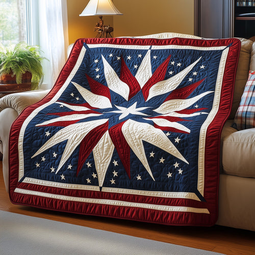 Patriotic Mandala Flower Quilted Blanket GFTONL2806