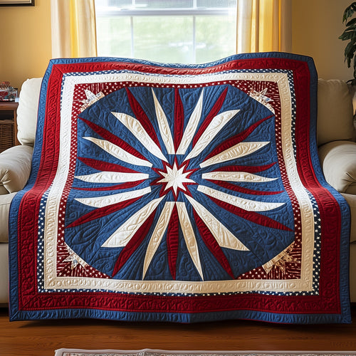 Patriotic Mandala Flower Quilted Blanket GFTONL2807
