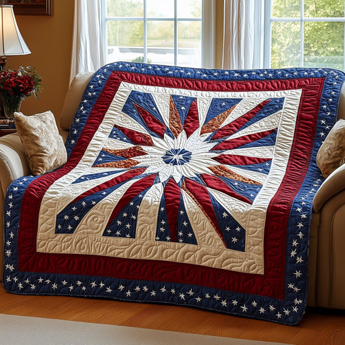 Patriotic Mandala Flower Quilted Blanket GFTONL2811