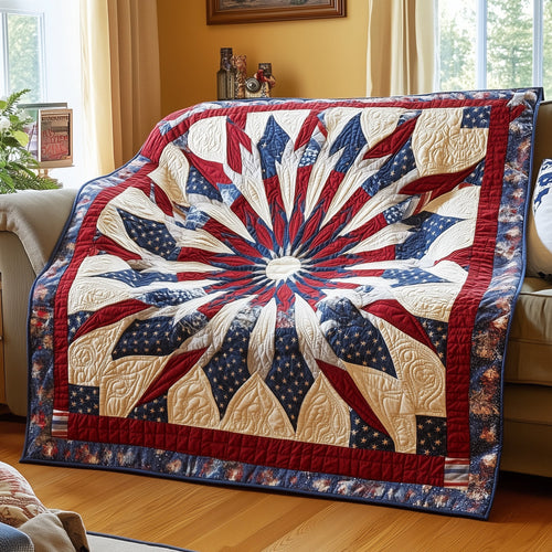 Patriotic Mandala Flower Quilted Blanket GFTONL2812