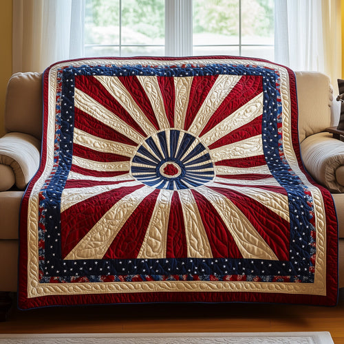 Patriotic Mandala Flower Quilted Blanket GFTONL2813