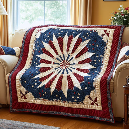 Patriotic Mandala Flower Quilted Blanket GFTONL2814