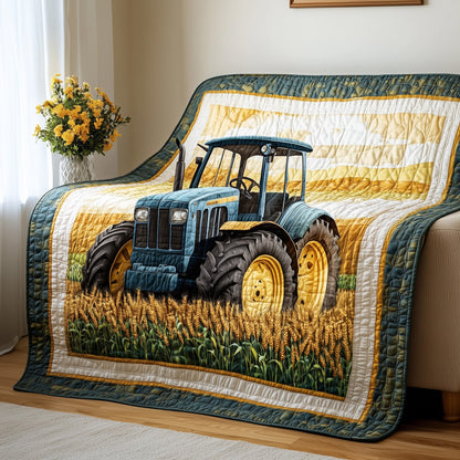 Harvest Trail Tractor Quilted Blanket GFTONL2825