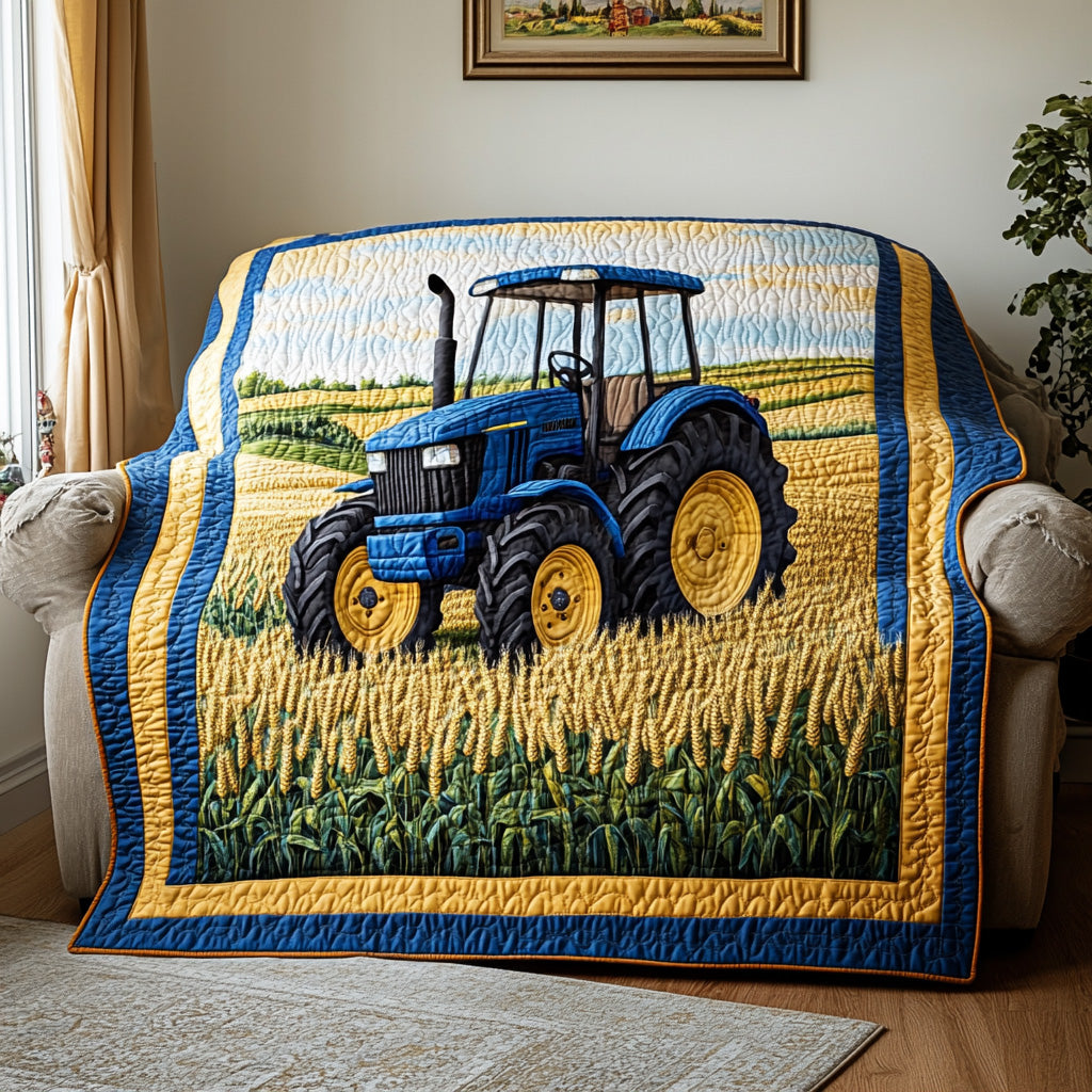 Harvest Trail Tractor Quilted Blanket GFTONL2831