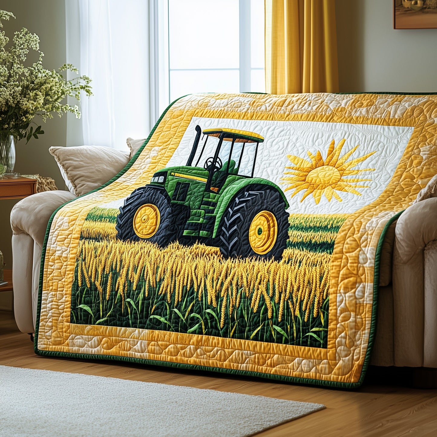 Tractor & Grain Quilted Blanket GFTONL2843