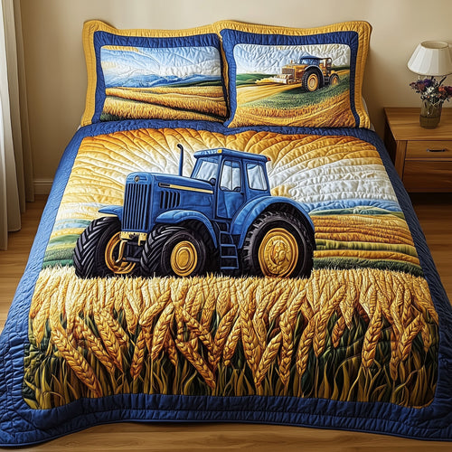 Amber Fields Tractor 3-Piece Quilted Bedding Set GFTONL2844