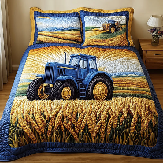 Amber Fields Tractor 3-Piece Quilted Bedding Set GFTONL2844