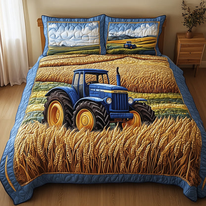 Amber Fields Tractor 3-Piece Quilted Bedding Set GFTONL2845