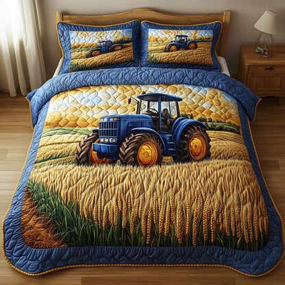 Amber Fields Tractor 3-Piece Quilted Bedding Set GFTONL2846
