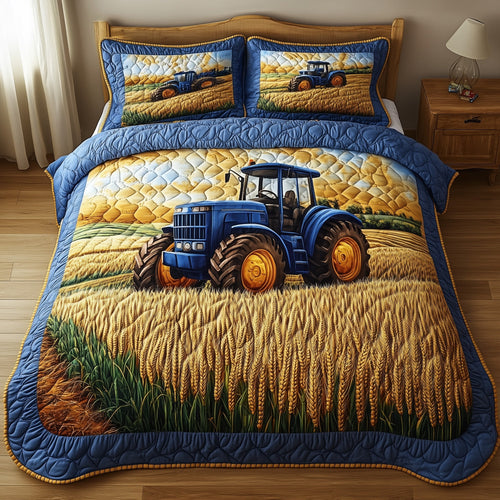 Amber Fields Tractor 3-Piece Quilted Bedding Set GFTONL2846