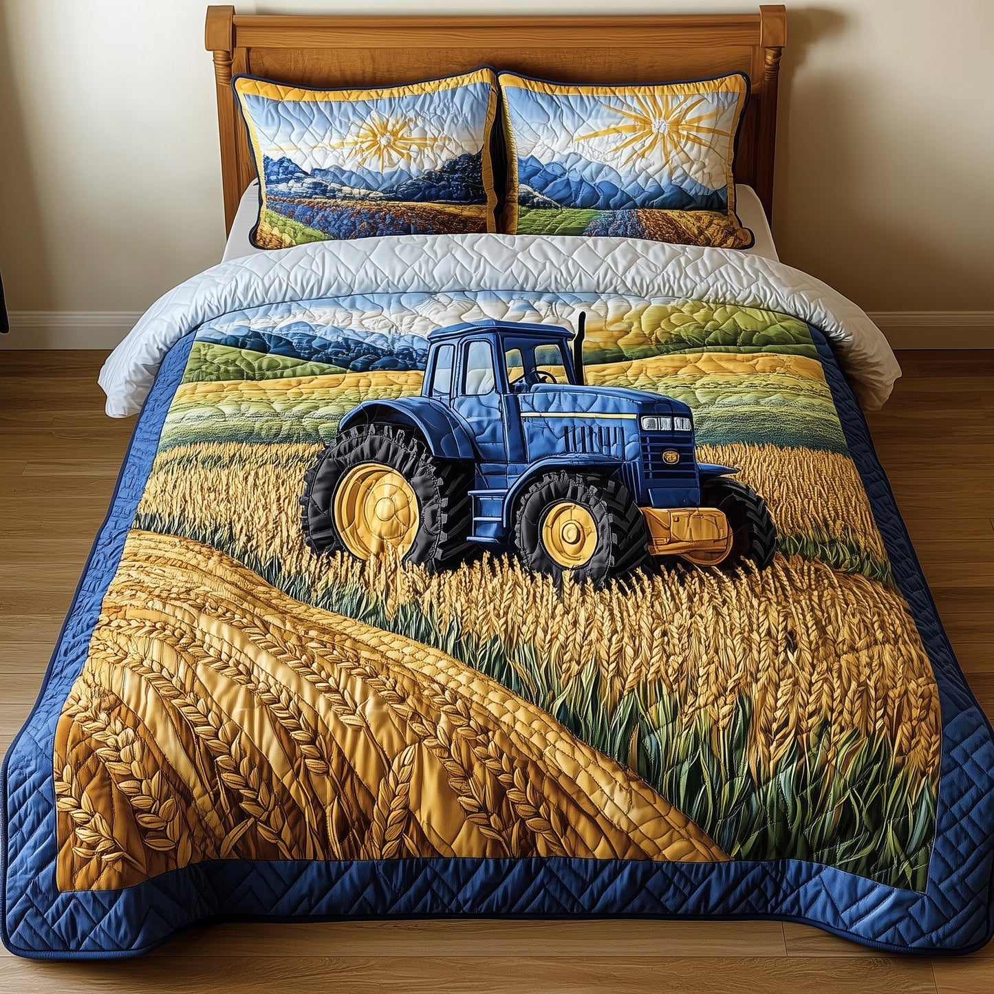 Amber Fields Tractor 3-Piece Quilted Bedding Set GFTONL2850