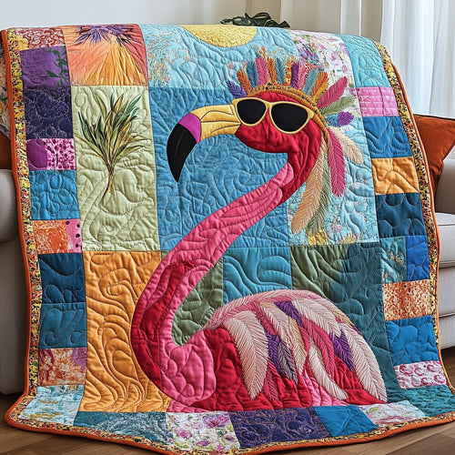 Feathered Flamingo Quilted Blanket GFTONL2855