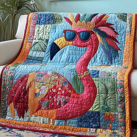 Feathered Flamingo Quilted Blanket GFTONL2856