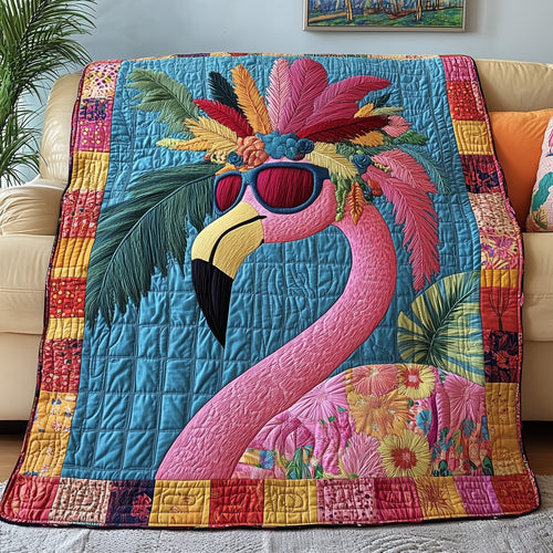 Feathered Flamingo Quilted Blanket GFTONL2857