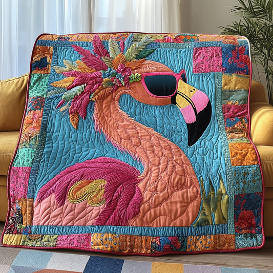 Feathered Flamingo Quilted Blanket GFTONL2858