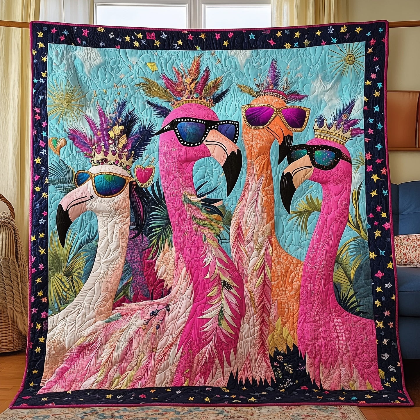 Dancing Flamingo Quilted Blanket GFTONL2863