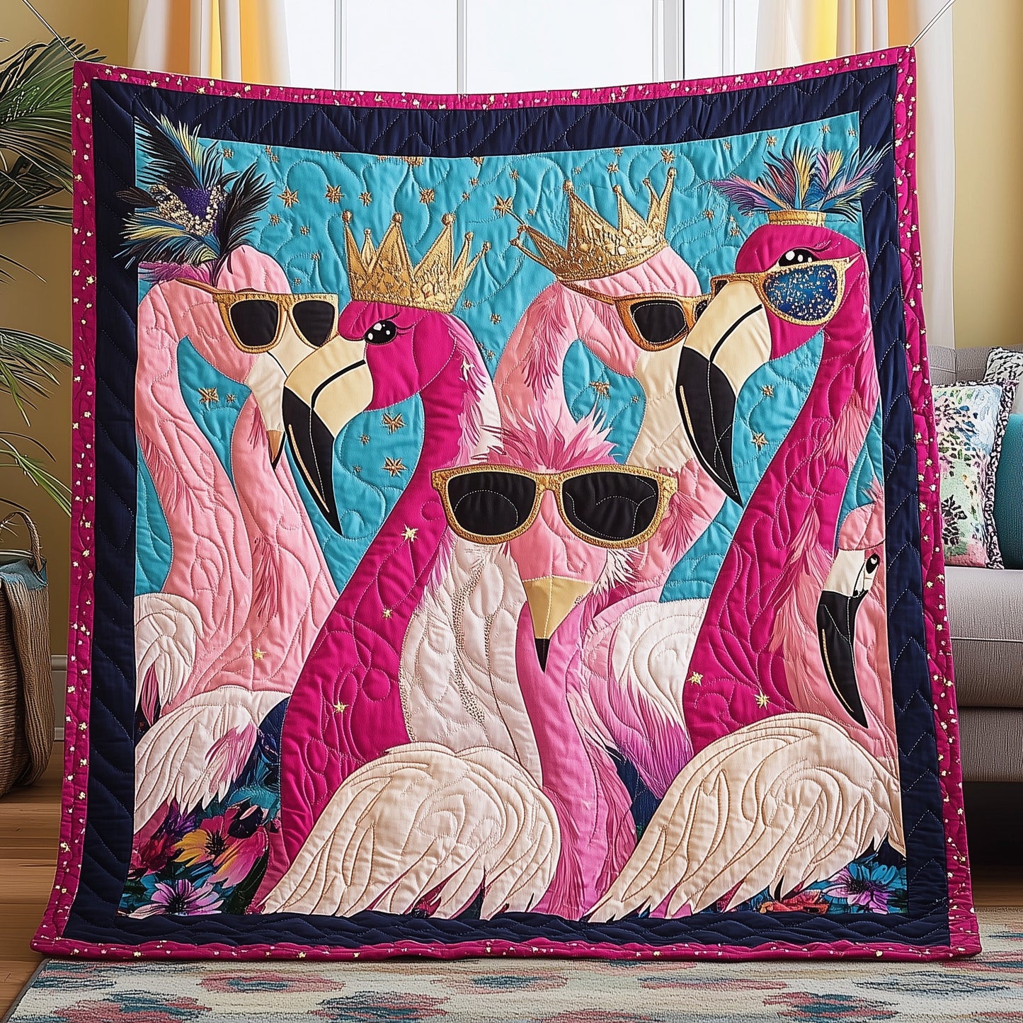 Dancing Flamingo Quilted Blanket GFTONL2864