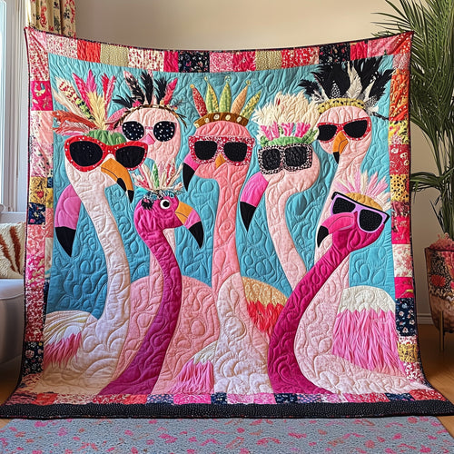 Whimsical Flamingo Quilted Blanket GFTONL2868