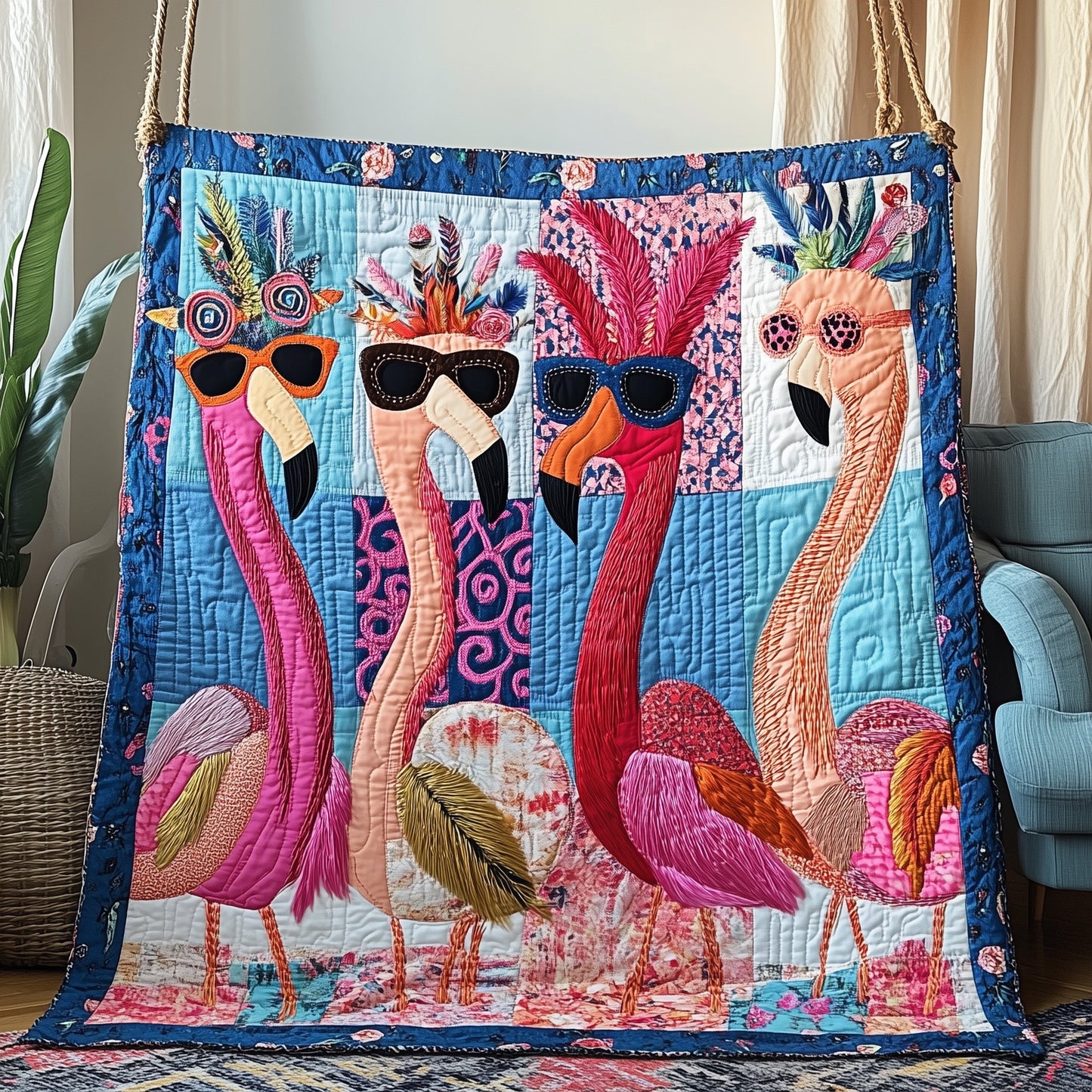 Whimsical Flamingo Quilted Blanket GFTONL2870