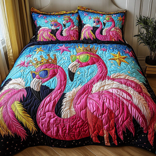 Whimsical Flamingo 3-Piece Quilted Bedding Set GFTONL2876