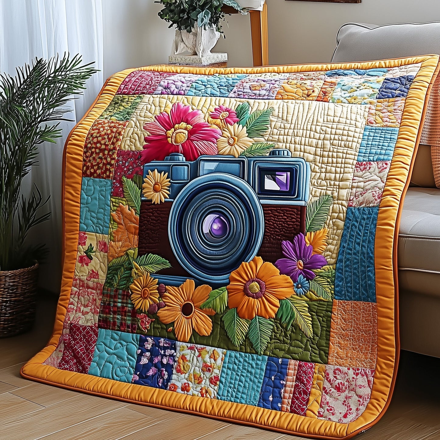 Vintage Camera Quilted Blanket GFTONL2900