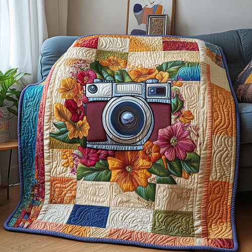 Vintage Camera Quilted Blanket GFTONL2907