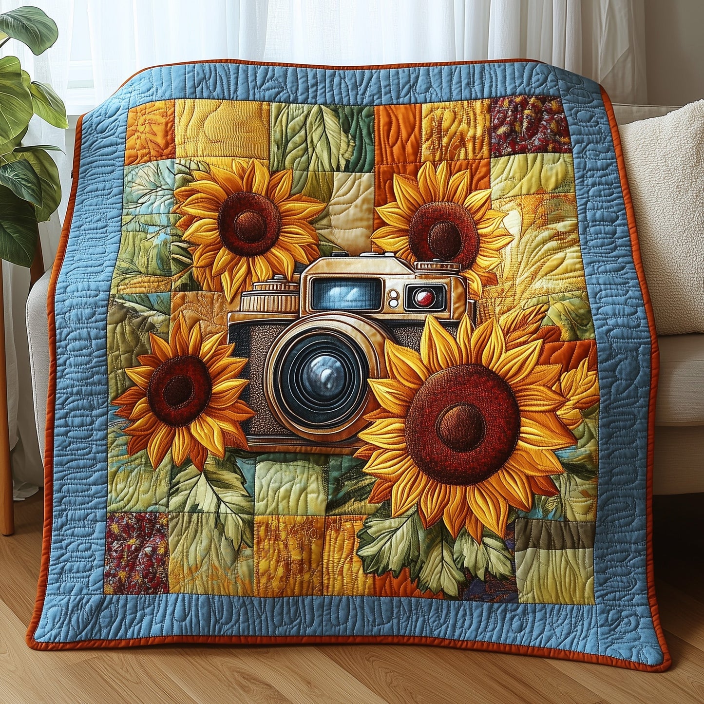 Vintage Camera Quilted Blanket GFTONL2909