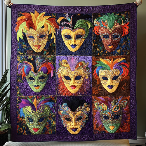Mardi Gras Masquerade Quilted Blanket GFTONL2998