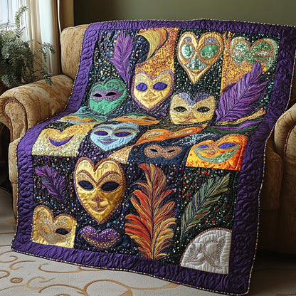 Mardi Gras Masquerade Quilted Blanket GFTONL2999