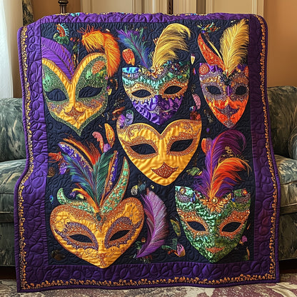 Mardi Gras Masquerade Quilted Blanket GFTONL3001