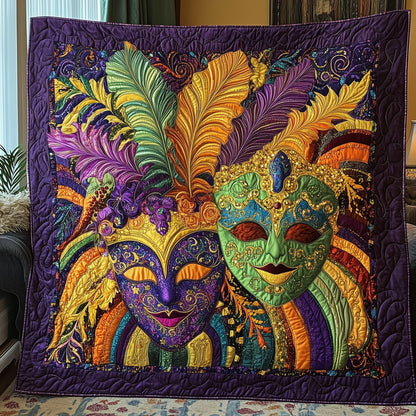 Mardi Gras Masquerade Quilted Blanket GFTONL3005
