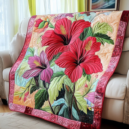 Hibiscus Bloom Quilted Blanket GFTONL3097