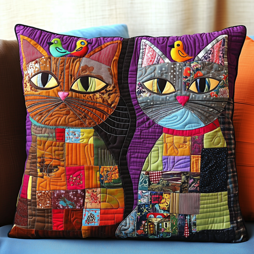 The Odd Cat Duo Quilted Pillow Case GFTONL309