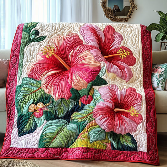 Hibiscus Charm Quilted Blanket GFTONL3100