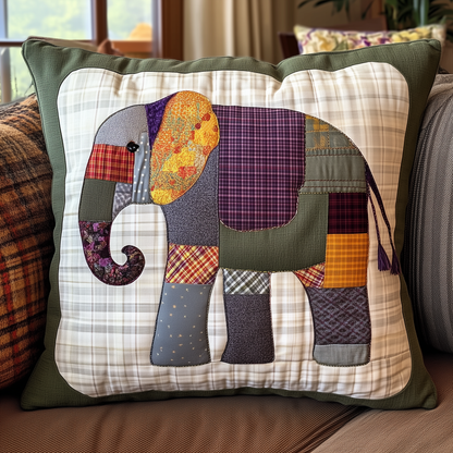 Elephant Patchwork Quilted Pillow Case GFTONL313