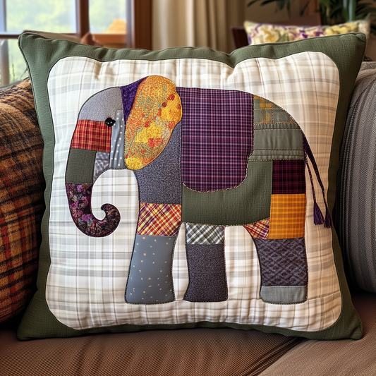 Elephant Patchwork Quilted Pillow Case GFTONL313
