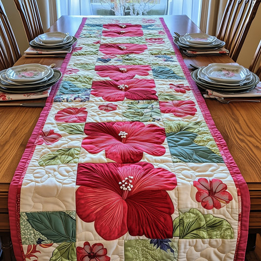 Hibiscus Charm Quilted Table Runner GFTONL3148