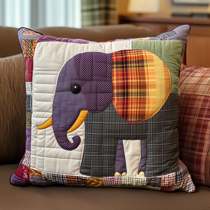 Elephant Patchwork Quilted Pillow Case GFTONL314