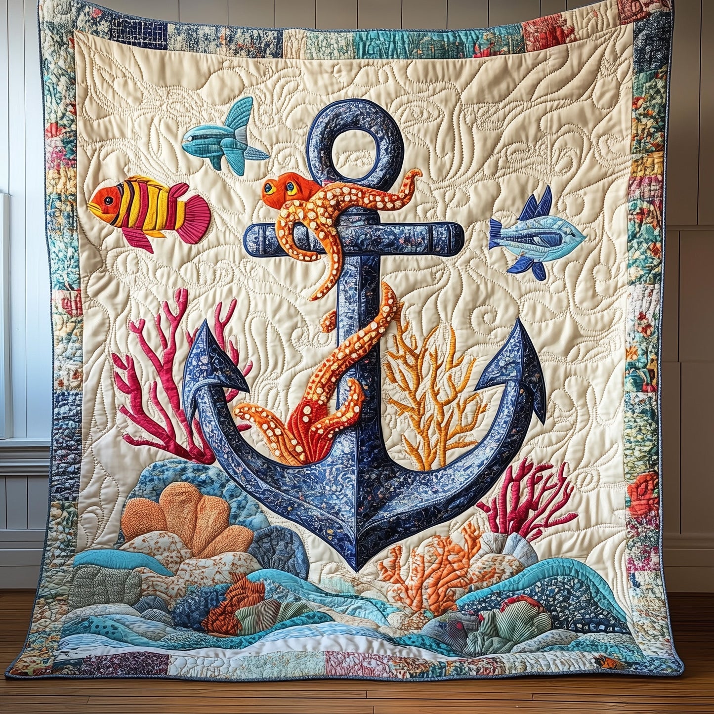 Marine Anchor  Quilted Blanket GFTONL3206